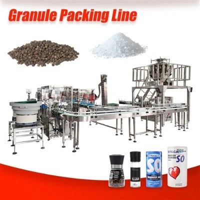 Automatische Granulatverpackungslinie für Salz, Pfeffer, Samen, Kaffeebohnen und mehr